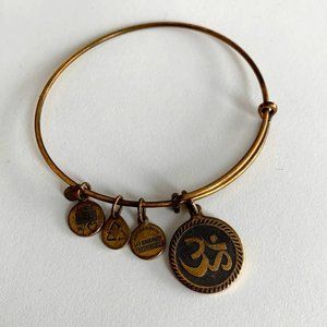 Alex and Ani Rafaelian Gold Om Symbol Charm Bangle Bracelet